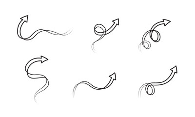 Set of arrows, arrow ribbon. Arrow icon. Vector illustration.