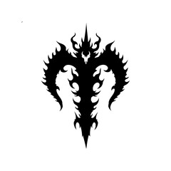 Intricate silhouette evokes mystical entity with unique ornamental flourishes