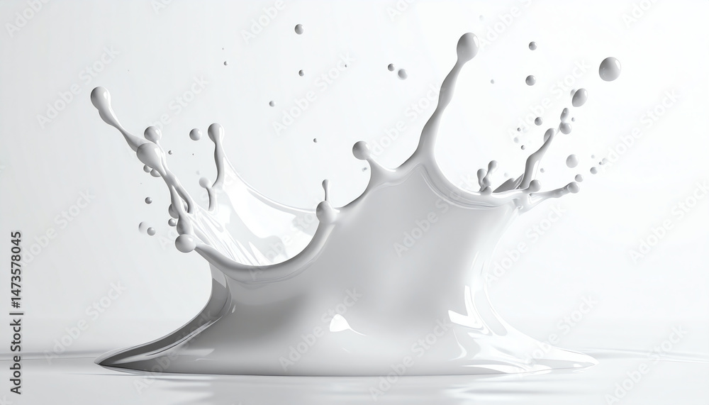 Poster a dynamic splash of white liquid creates an artistic and visually striking image, emphasizing moveme