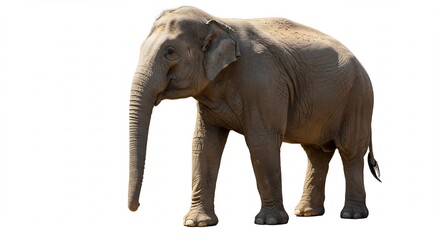 Fototapeta premium 穏やかな日差し浴びるアジアゾウ 優しい表情. AI Generated