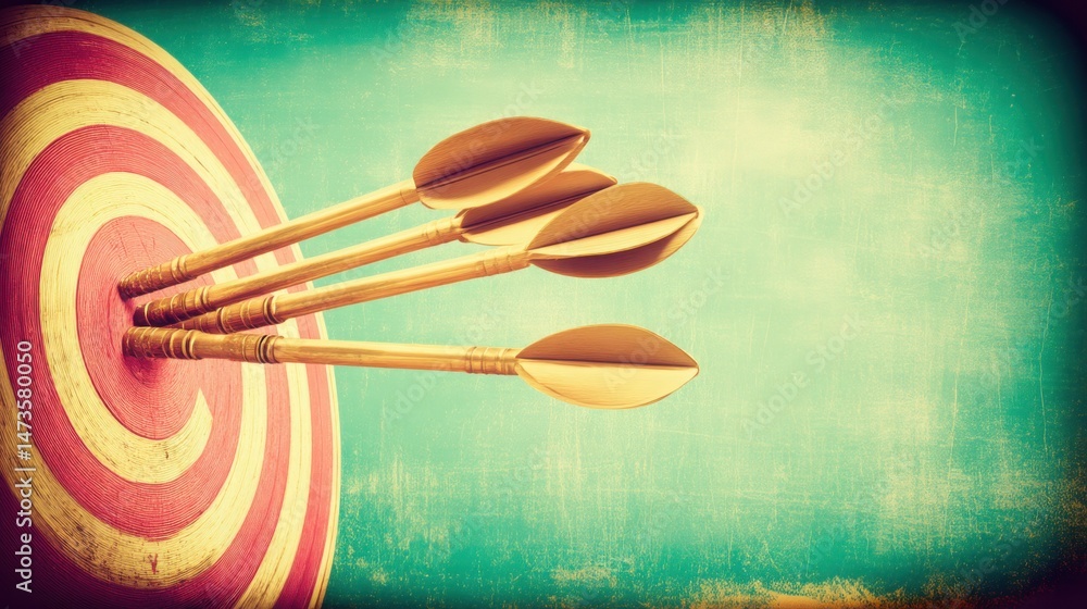 Poster aim true icon concept representing direct actions leading to successful and correct results in proje