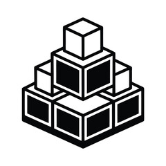 outline of building block line art vector