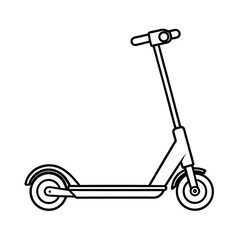 outline of electric scooter line art vector
