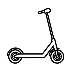 outline of electric scooter line art vector