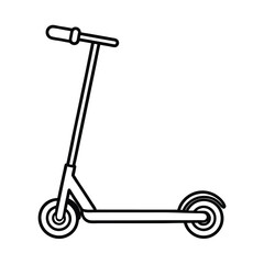outline of electric scooter line art vector
