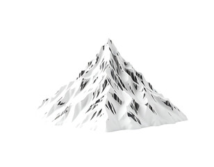 3D Render of a Snow-Capped Mountain Peak