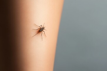 Obraz premium Child with visible mosquito bite on the leg, close-up view showing realistic redness