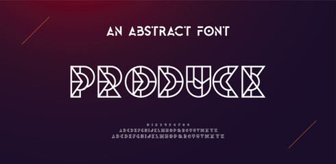 Creative Outline Double line monogram alphabet and tech fonts. Lines font regular uppercase and lowercase. Vector illustration.