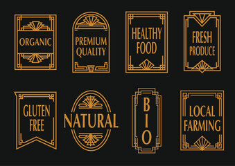 Art Deco Style Vector Labels Set