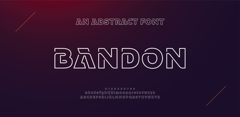 Creative Outline Double line monogram alphabet and tech fonts. Lines font regular uppercase and lowercase. Vector illustration.