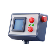 Control panel with buttons and display for industrial automation equipment design