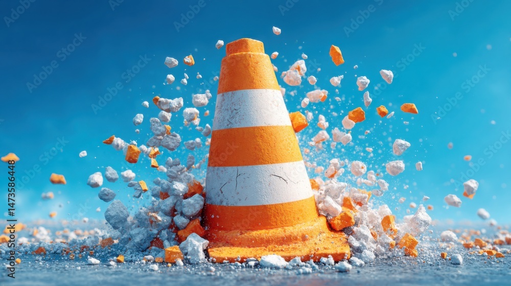 Poster visual representation of bottleneck icon concept signifying the elimination of barriers to boost pro