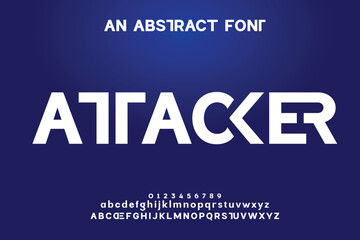 Design Modern abstract digital alphabet font. Minimal technology typography, Creative urban sport fashion futuristic font and with numbers. vector illustration.

