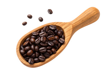 Fototapeta premium coffee beans in a wooden spoon
