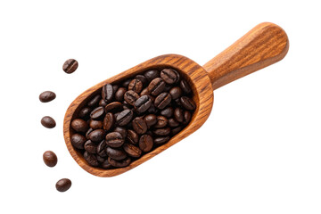 Obraz premium coffee beans in a wooden spoon