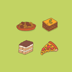 Italian cuisine icon flat vector design