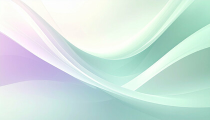 Fototapeta premium Soft pastel curves blend from purple to green, creating a sense of depth and flowing motion