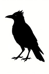Obraz premium crow silhouette on transparent white background