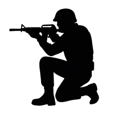 Naklejka premium silhouette of a soldier with a rifle