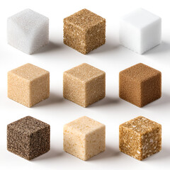 Nine Sugar Cubes Sweet Variety Delightful Texture