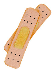 Watercolor Adhesive Bandages: First Aid Illustration