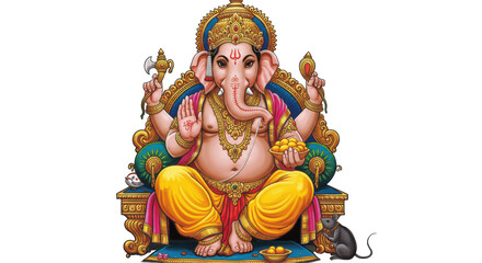 Ganesha Isolated on Transparent PNG Background