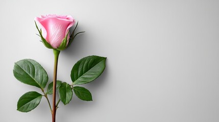 Rose on Plan white Background