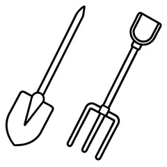 Minimalist Gardening Tools Vector Icon