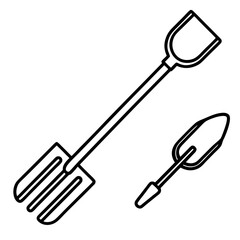 Minimalist Gardening Tools Vector Icon