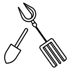 Minimalist Gardening Tools Vector Icon