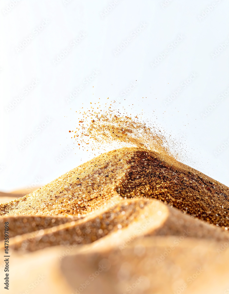 Aufkleber golden grains form a textured landscape, with particles scattering gently, creating a dynamic visual