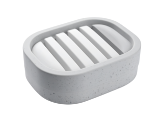 Modern white soap dish with four compartments for bathroom organization and storage