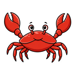 Cartoon red crab isolated on transparent background