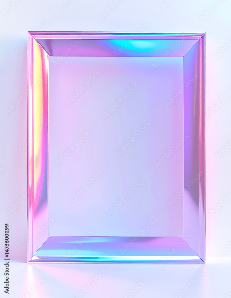 Poster a vibrant, reflective frame displays a soft gradient of colors, creating an artistic and modern aest