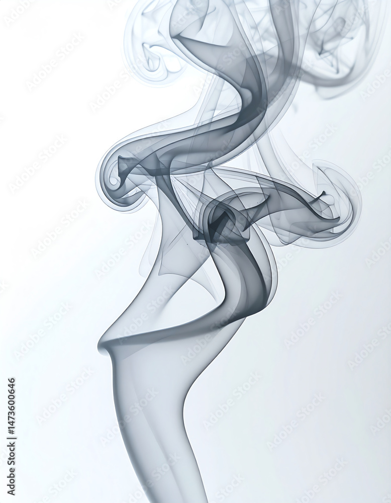 Poster delicate wisps of smoke swirl artistically against a light background, creating an ethereal and calm