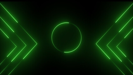 Abstract neon stylish video frame illustration on black background. A video frame symbol neon on background.