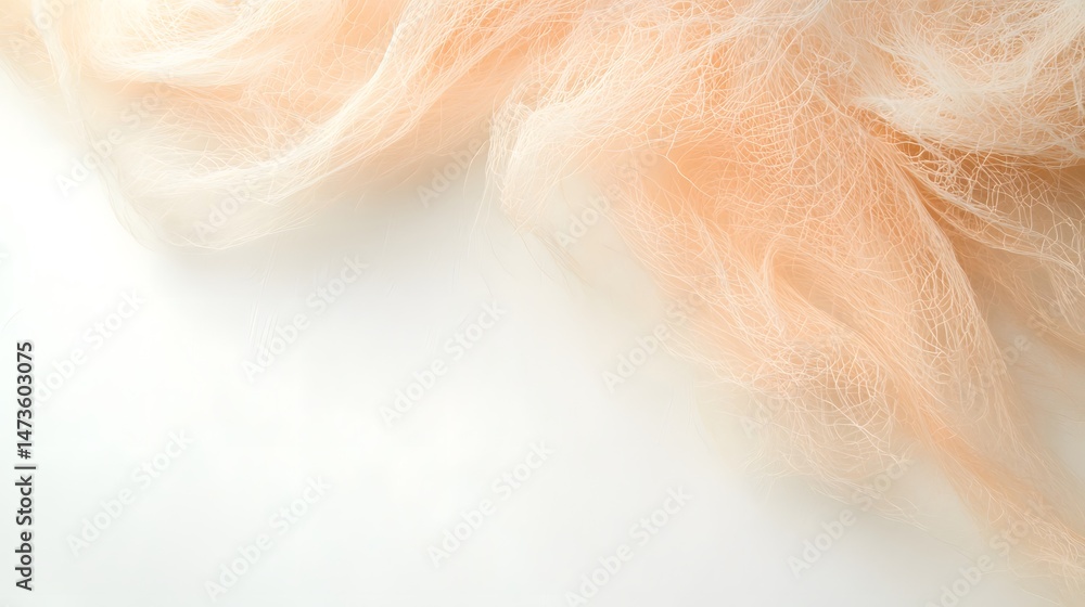 Poster peach fabric texture background: soft mesh with white space