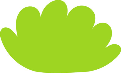 Cartoon green bush in flat style isolated on a transparent background.