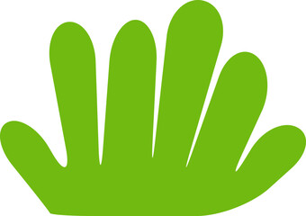 Cartoon green bush in flat style isolated on a transparent background.