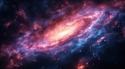 Naklejka premium A swirling vortex of deep blue and purple hues with streaks of light creates an abstract representation of the vastness and mystery of the cosmos