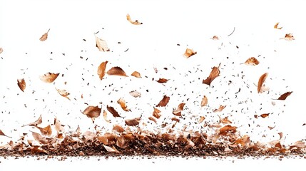 Falling autumn leaves against a white background (59)