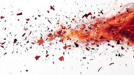 Fototapeta premium Fiery explosion with debris