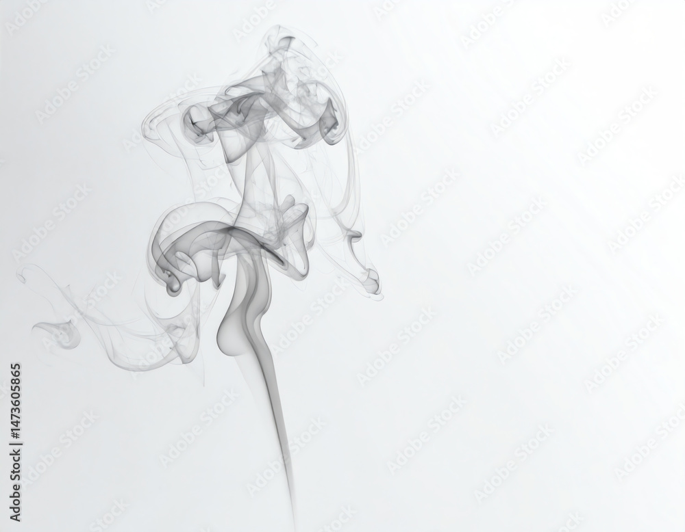 Poster ethereal smoke swirls gracefully against a minimalistic background, creating a captivating and abstr