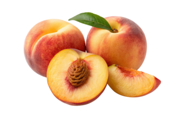 peaches isolated on white background