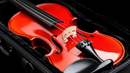 Fototapeta premium A red violin in a black case.