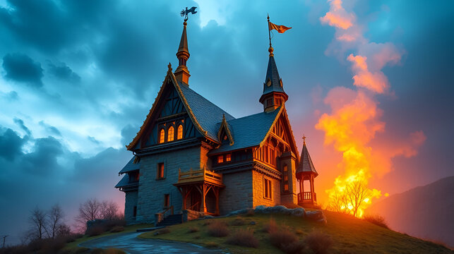 blue and gold wivern