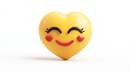 Winking heart-eyed emoji isolated on white background