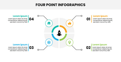 Infographic Cycle with 4 Parts, 4 step cycle infographics