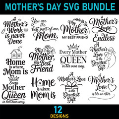 Fototapeta premium Mother's day svg bundle