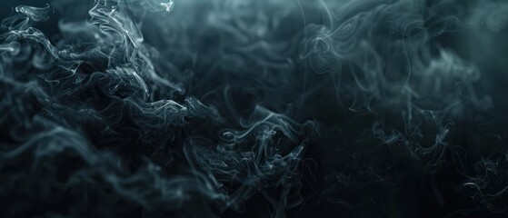 Obraz premium Smoke fog mist white flowing magic dust overlay darkness backgrounds horizontal.
